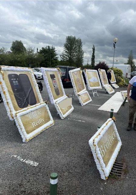 A range of tributes for Reilly at his funeral