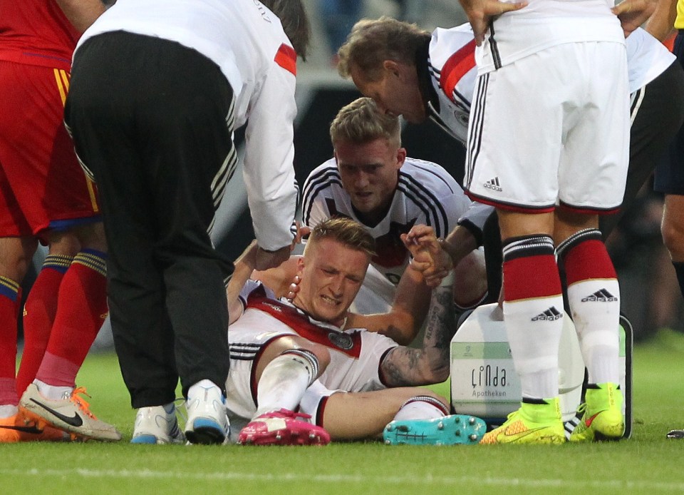 Reus injured his ankle against Armenia a week before the 2014 World Cup