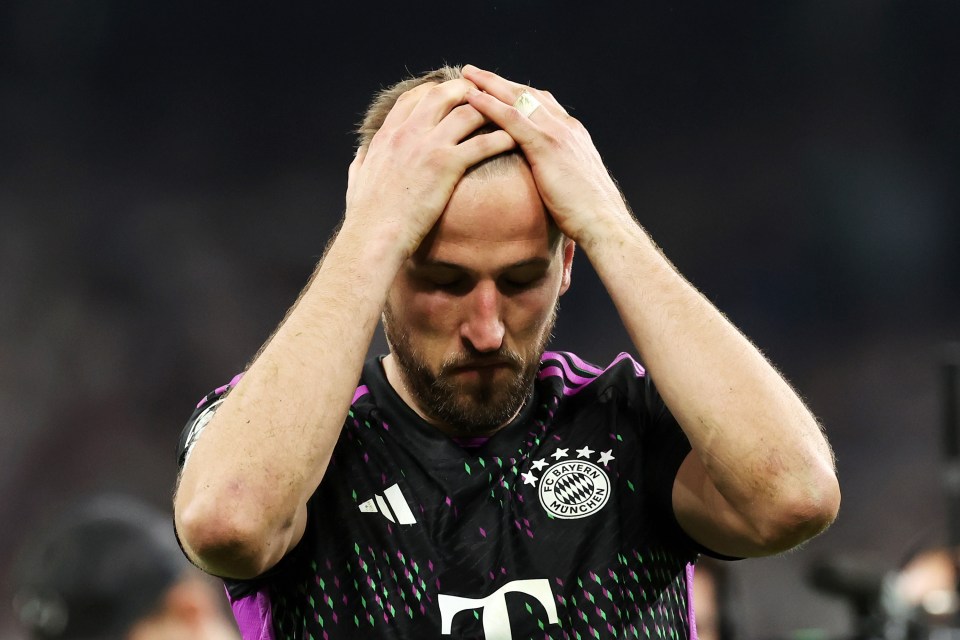 Harry Kane's heartbreaking reaction to Bayern Munich being KO'd from Europe was caught on camera