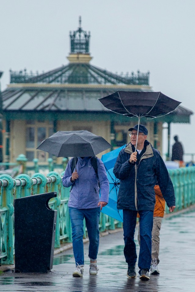 Heavy rain drenched Brighton yesterday - and more is on the way for parts of the UK