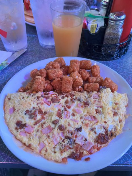 Before popping the question the couple went out for an omelette