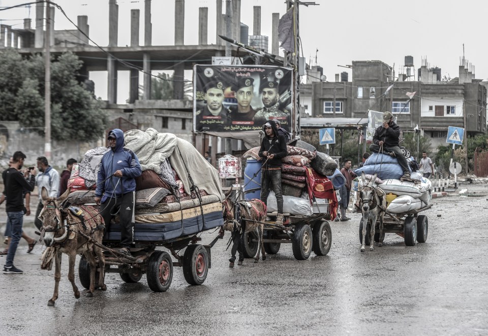 Families have been seen fleeing Rafah in recent days after they were warned to escape before the fighting escalates