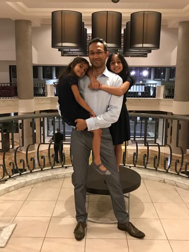 The dad, 43, with his two daughters