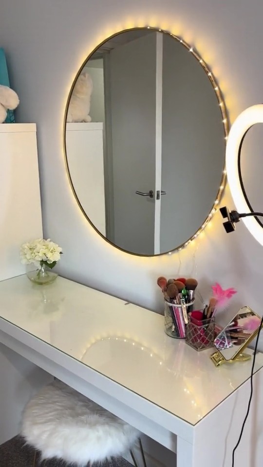 Georgia added some LED lights from Primark to her Ikea mirror to make it look more expensive