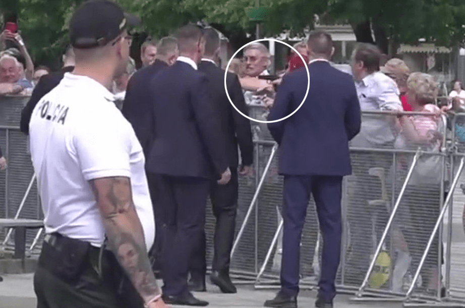 The moment the shocking attack started as a gun was pulled out and aimed straight at the PM