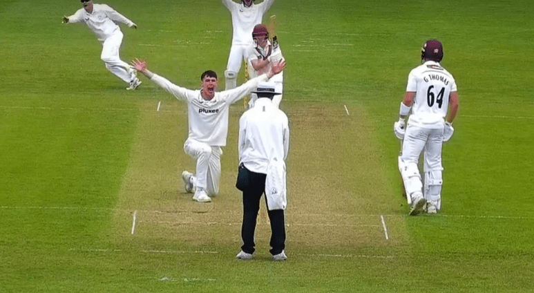 A clip shows the spinner celebrating the wickets