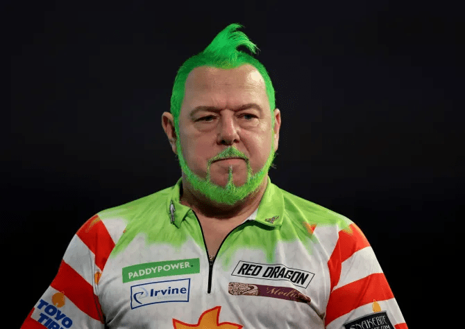 Wright had a full head of green hair and a green beard during the World Championships