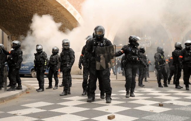 Protestors have taken to the streets of Paris