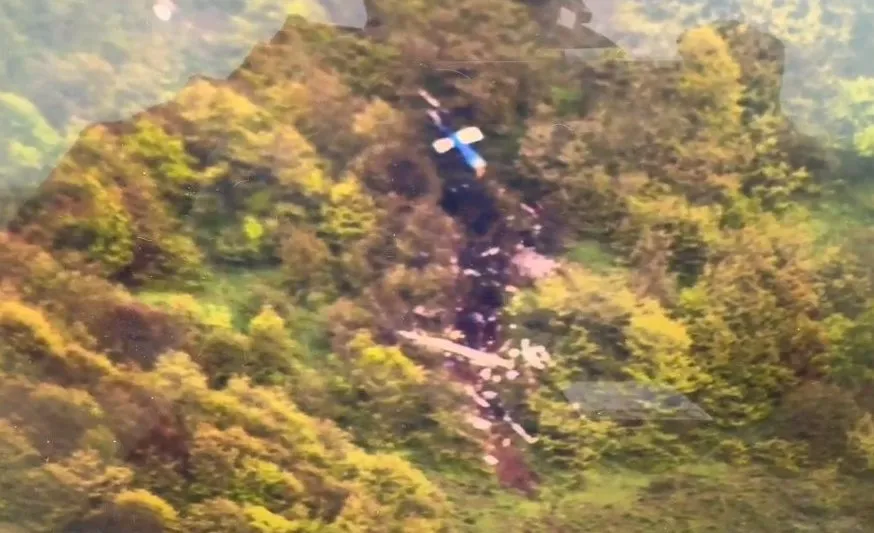 The helicopter reportedly crashed into a mountain peak