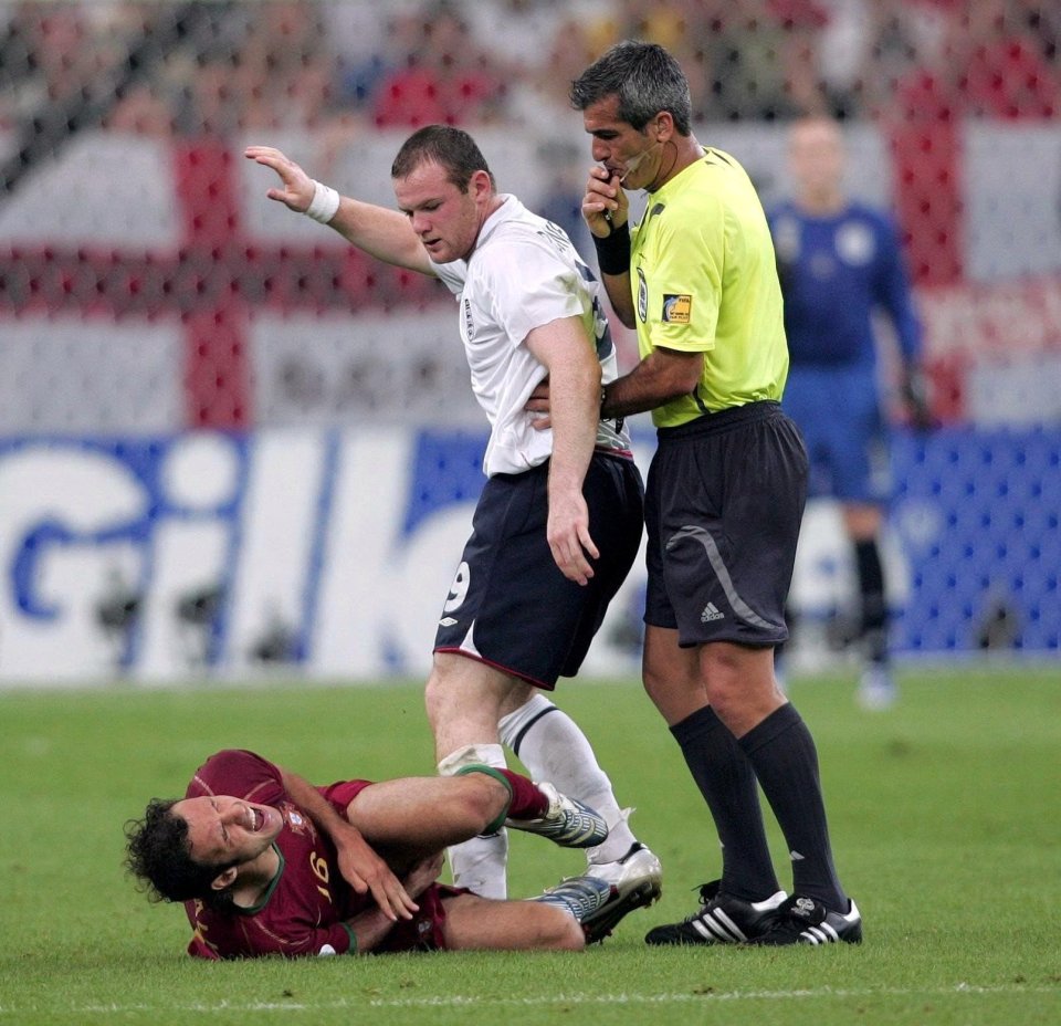 He was shown a straight red for the violent stamp on Ricardo Carvalho