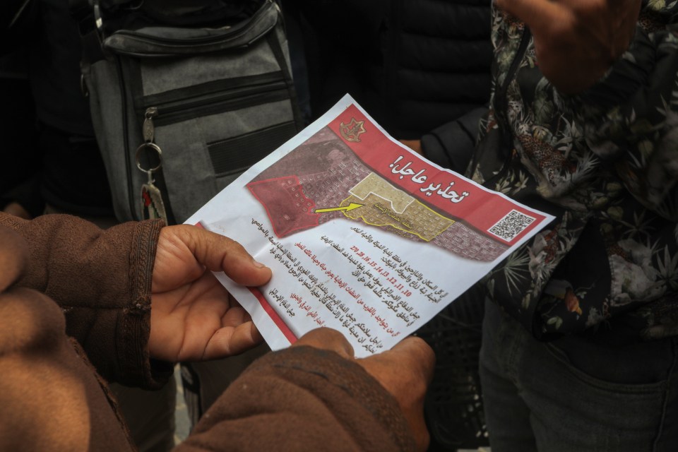 The IDF dropped leaflets over Rafah warning Palestinians to evacuate