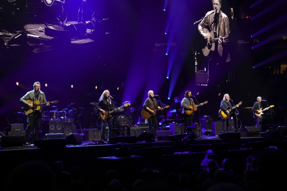 NEW YORK, NEW YORK - SEPTEMBER 07: Vince Gill, Timothy B. Schmit, Don Henley, Deacon Frey and Joe Walsh perform at Madison Square Garden on September 07, 2023 in New York City. (Photo by Kevin Mazur/Getty Images for The Eagles)