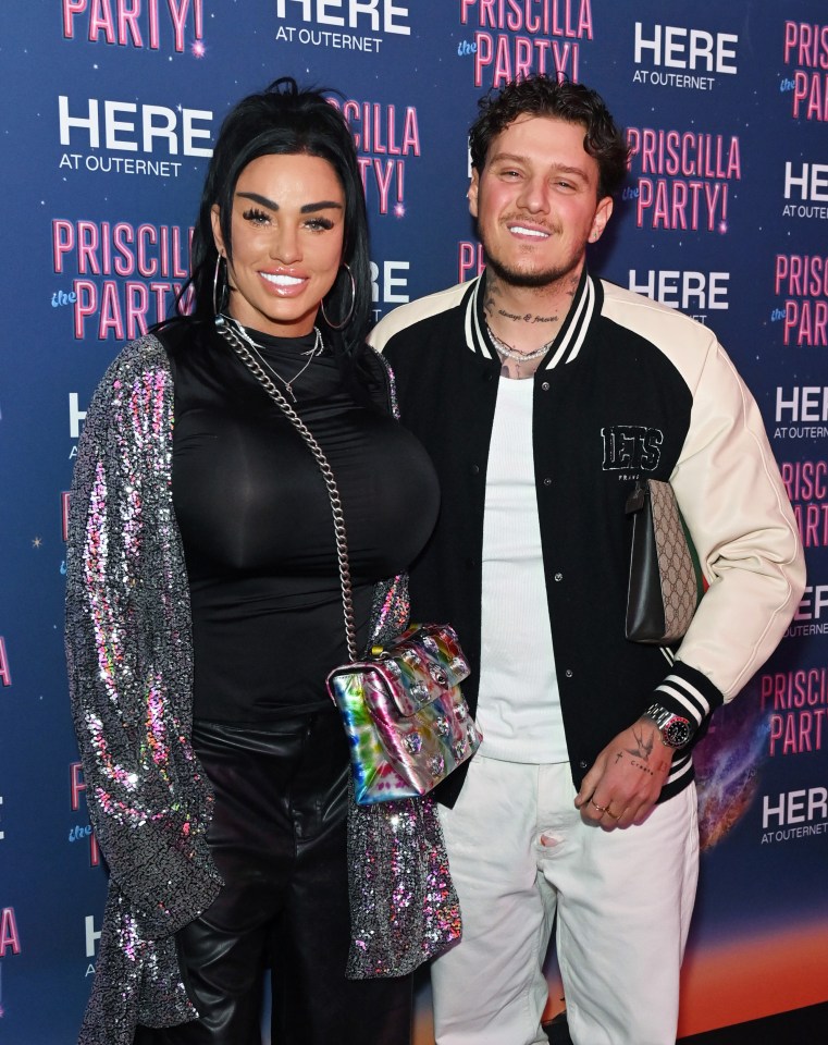 Katie Price and JJ Slater attending Priscilla The Party! in London on March 25, 2024