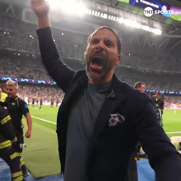 Rio Ferdinand celebrated Real Madrid's second goal wildly