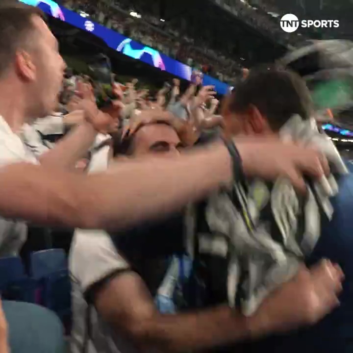 He hopped into the crowd to celebrate with the home support