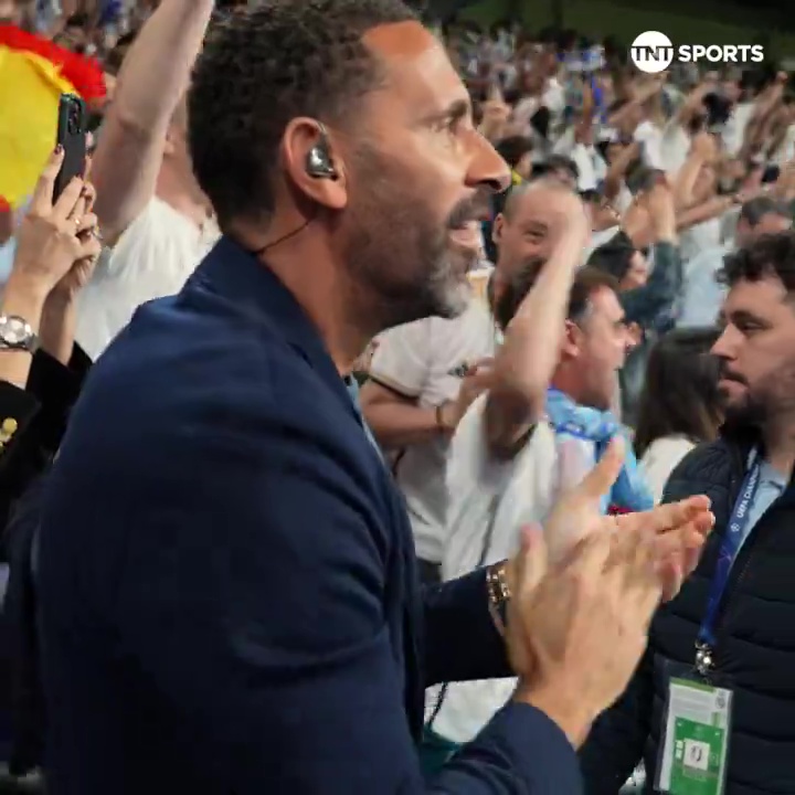 Ferdinand was an excited figure on the touchline