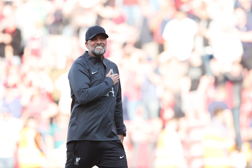 Klopp will oversee his final Liverpool game on Sunday