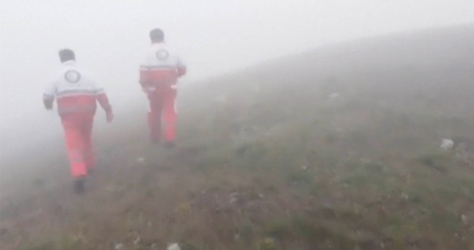 A search party on foot was apparently seen looking for the chopper in fog