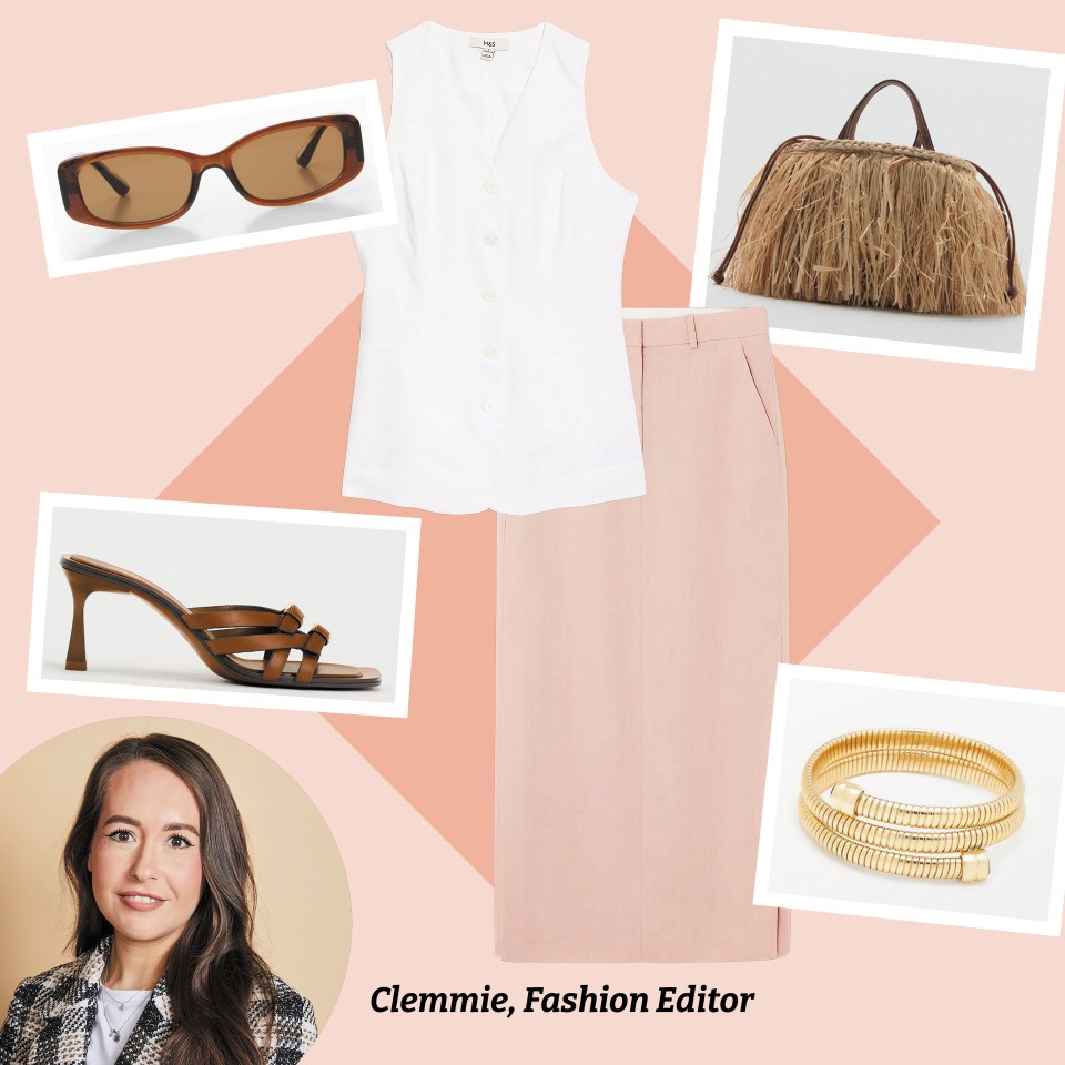 Clemmie has gone for tailored linen for her summer look