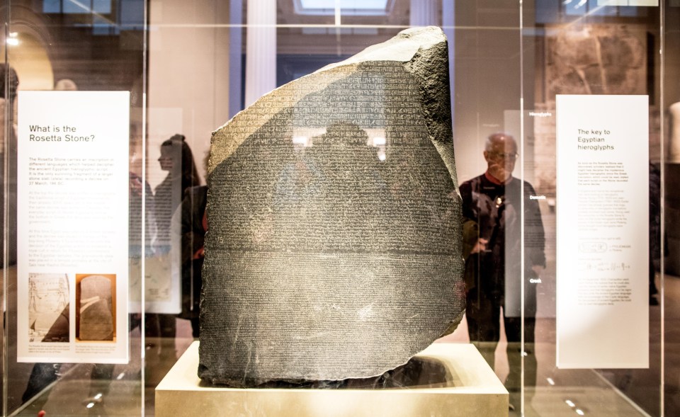 The Rosetta Stone is among the museum’s most famous artefacts