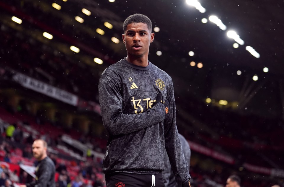 Marcus Rashford was involved in a confrontation with a fan during the warm-ups