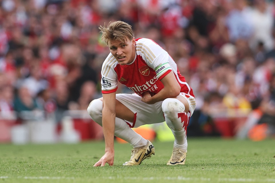 Captain Odegaard did not get the chance to lift the Premier League trophy