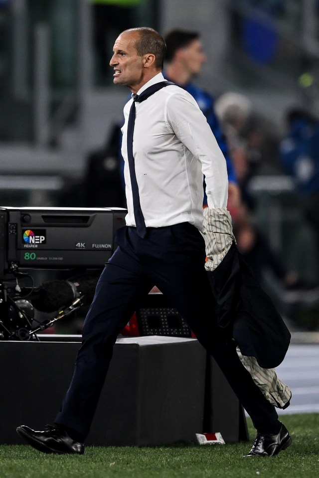 Massimiliano Allegri was left furious after a decision went against Juventus on Wednesday night