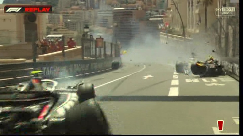 Sergio Perez was involved in a horror crash at the Monaco GP