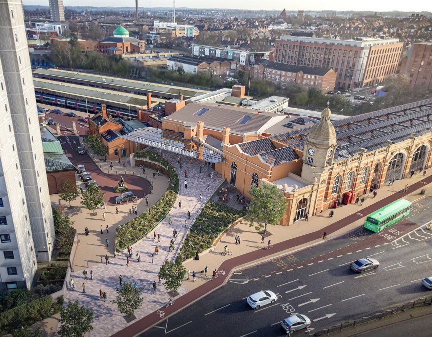 The revamped train station will benefit from a pedestrianised public plaza