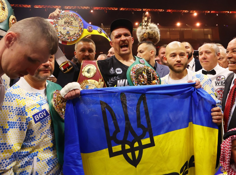 Usyk celebrates his famous victory