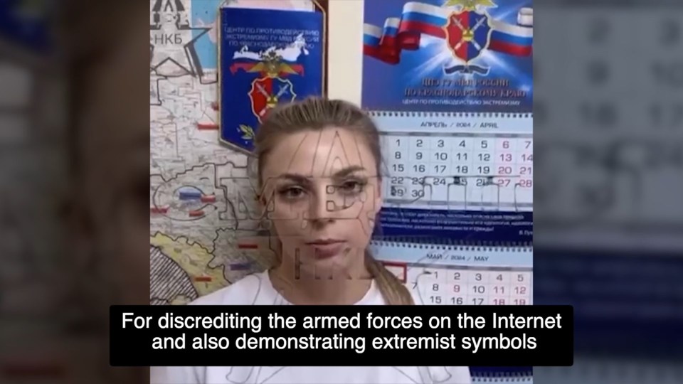 Telegram channel Crimean Smersh is said to have forced her to issue the apology