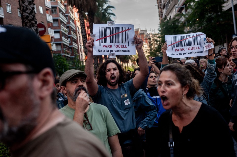 The activists are protesting issues including the privatisation of public places