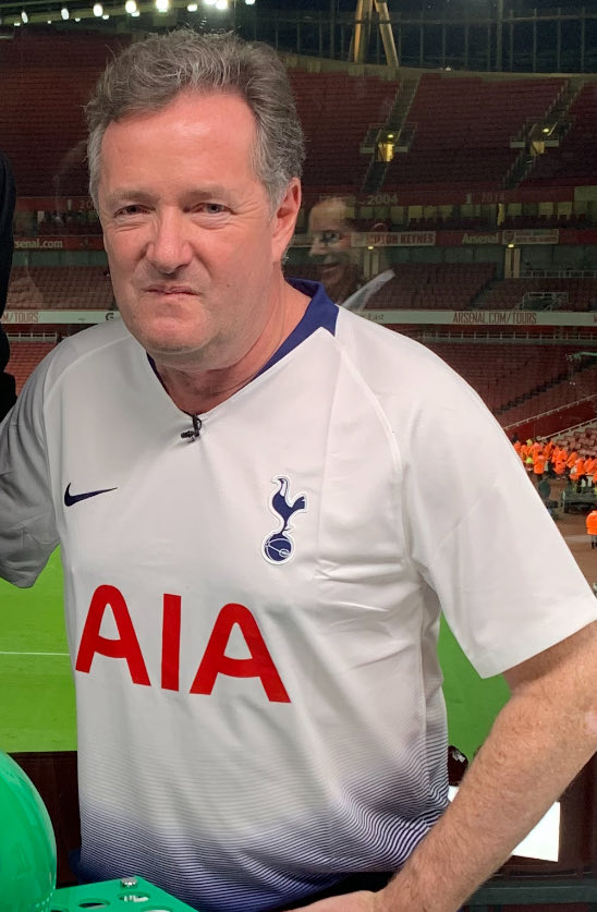 Piers Morgan has shared a throwback picture of him in a Tottenham shirt