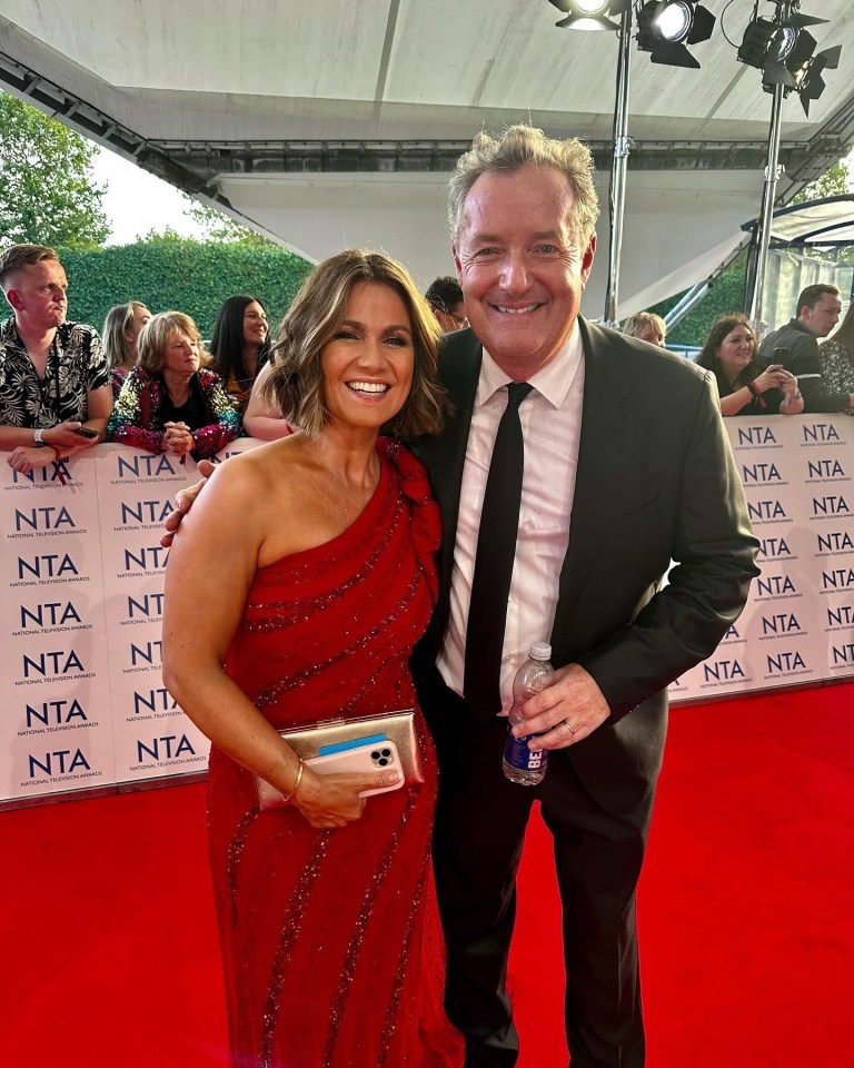 Piers pictured with Susanna on the red carpet