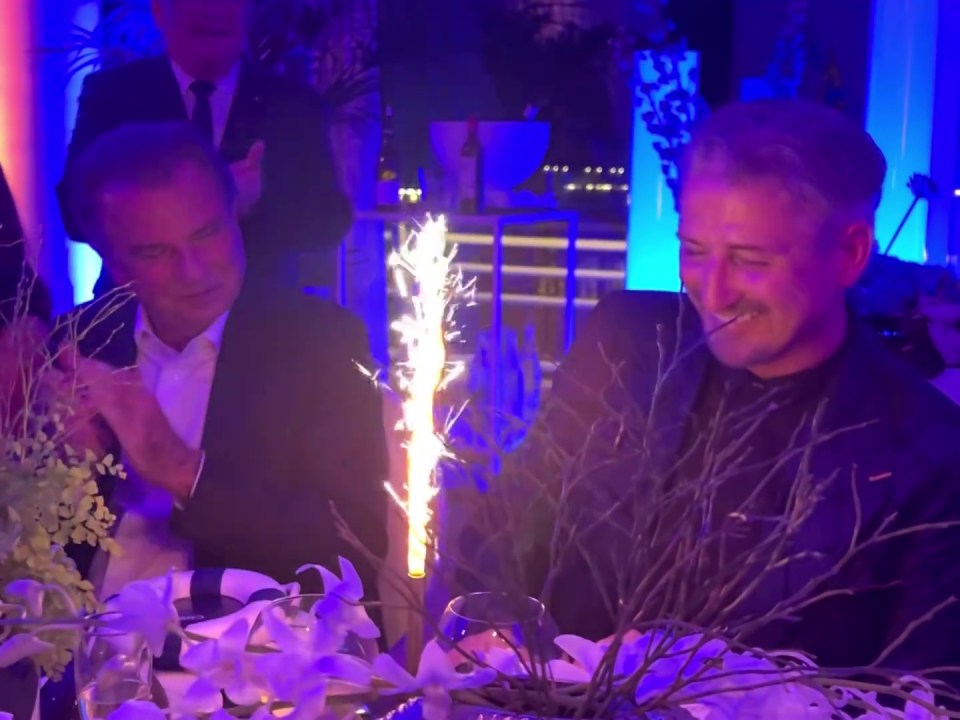 The businessman had a swanky birthday bash thrown for him