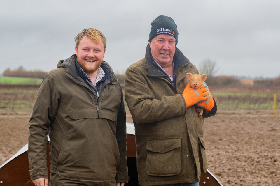 Clarkson's Farm has made household names of some of the farm hands such as Kaleb Cooper (left)