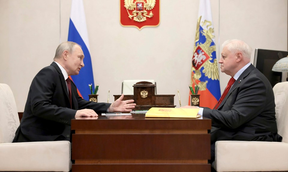 Mironov, right, is pictured with President Vladimir Putin