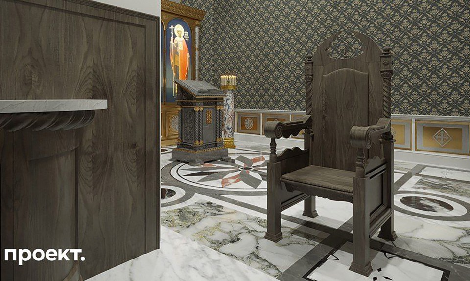 The palace wouldn't be complete without its own wooden throne