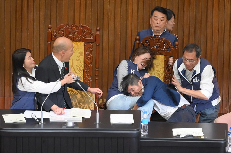 Members of the parliament were even seen pulling fellow lawmakers down to the ground