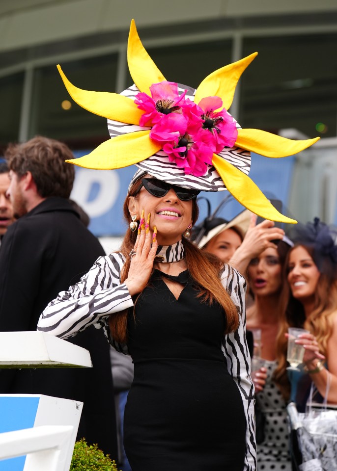 There was no missing this vibrant headpiece at Epsom, which certainly added a splash of colour to the event