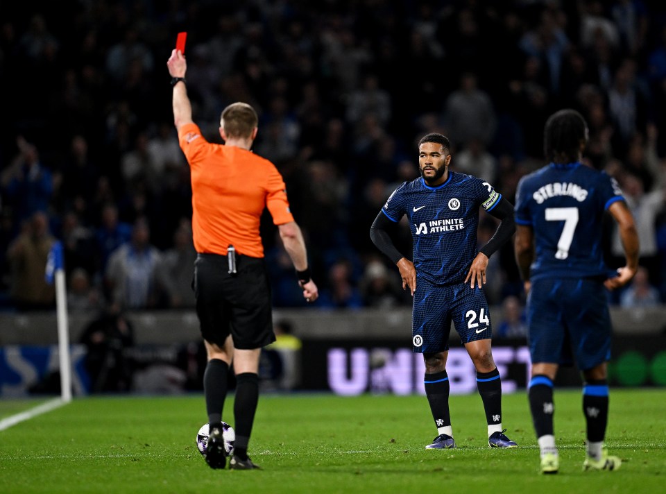 Reece James was sent off against Brighton on Wednesday