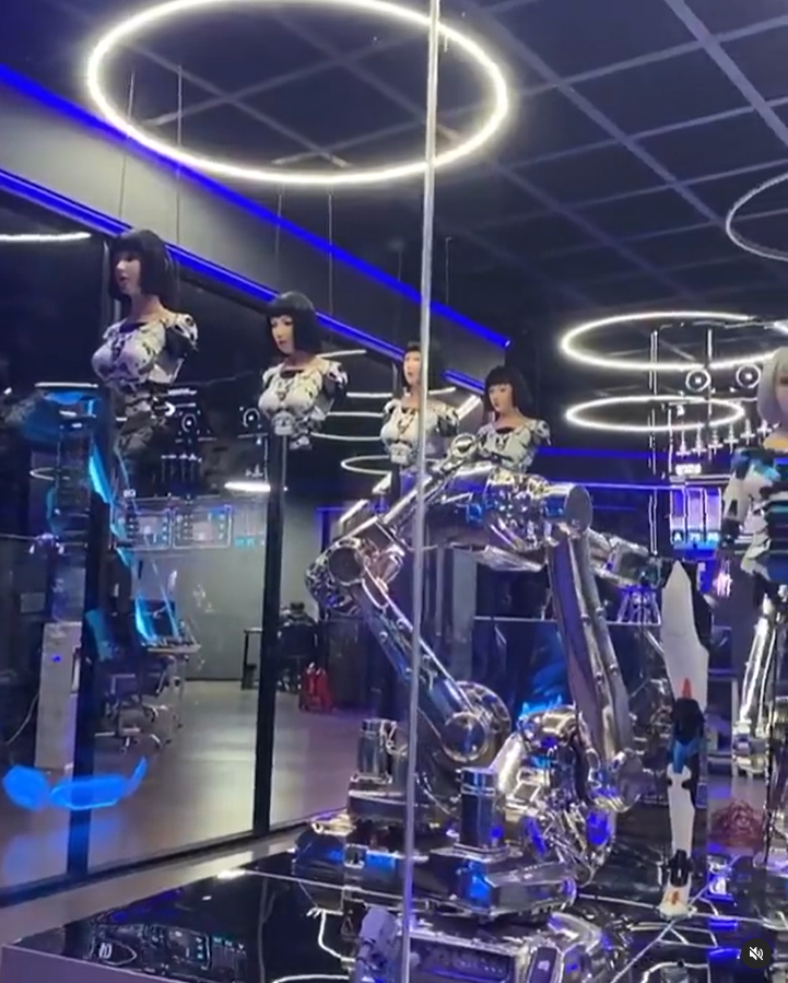 Video shows an army of female robots at production line