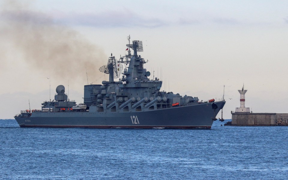 The Russian Navy’s guided missile cruiser Moskva has been tracking Nato ships in the past