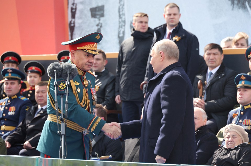 Putin shakes Shoigu’s hand at the May 9 parades just three days before his shock dismissal