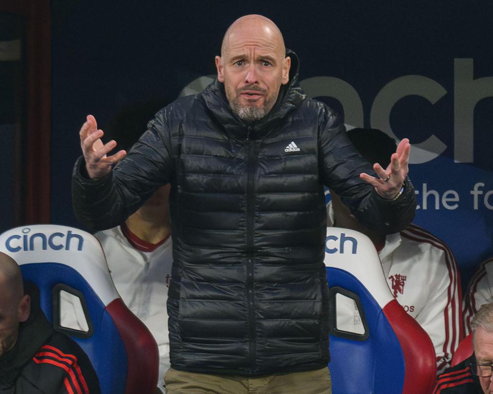 Erik ten Hag looks at the end of his tether in the 4-0 defeat to Palace