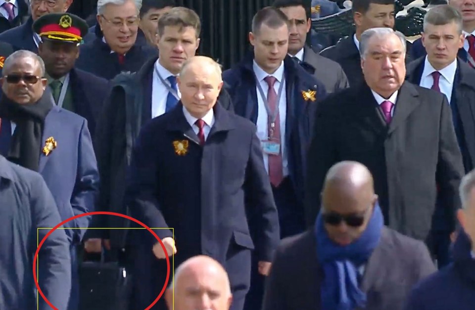 The nuclear briefcase pictured again close to Putin's side