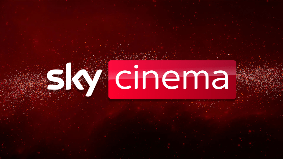 a red sign that says sky cinema on it