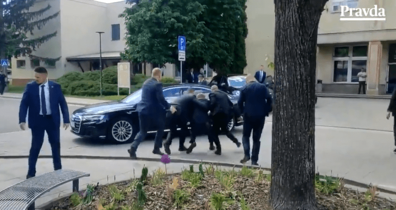 The politician was filmed being dragged into his car and rushed to hospital