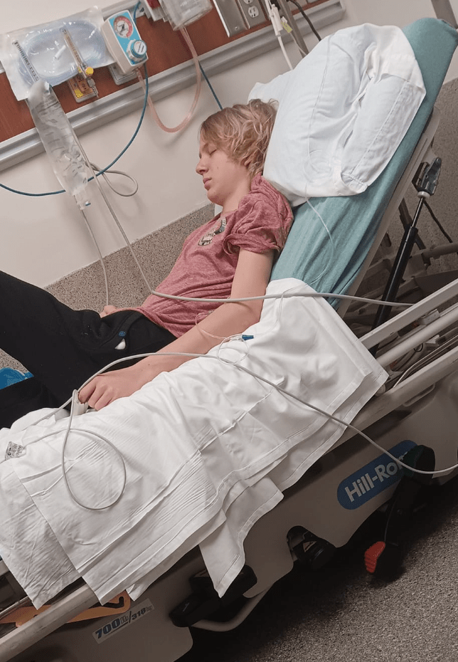 Jake Melton, 15, was rushed to hospital after vaping caused him to become severely dehydrated