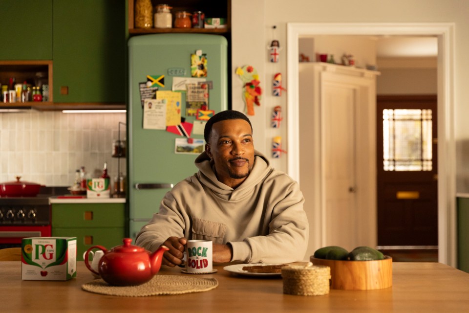 Actor Ashley Walters enjoying a cup of tea